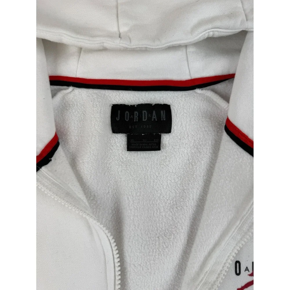 Jordan XL Full Zip Hoodie Streetwear Cotton Blend Graphic Sleeve Logo